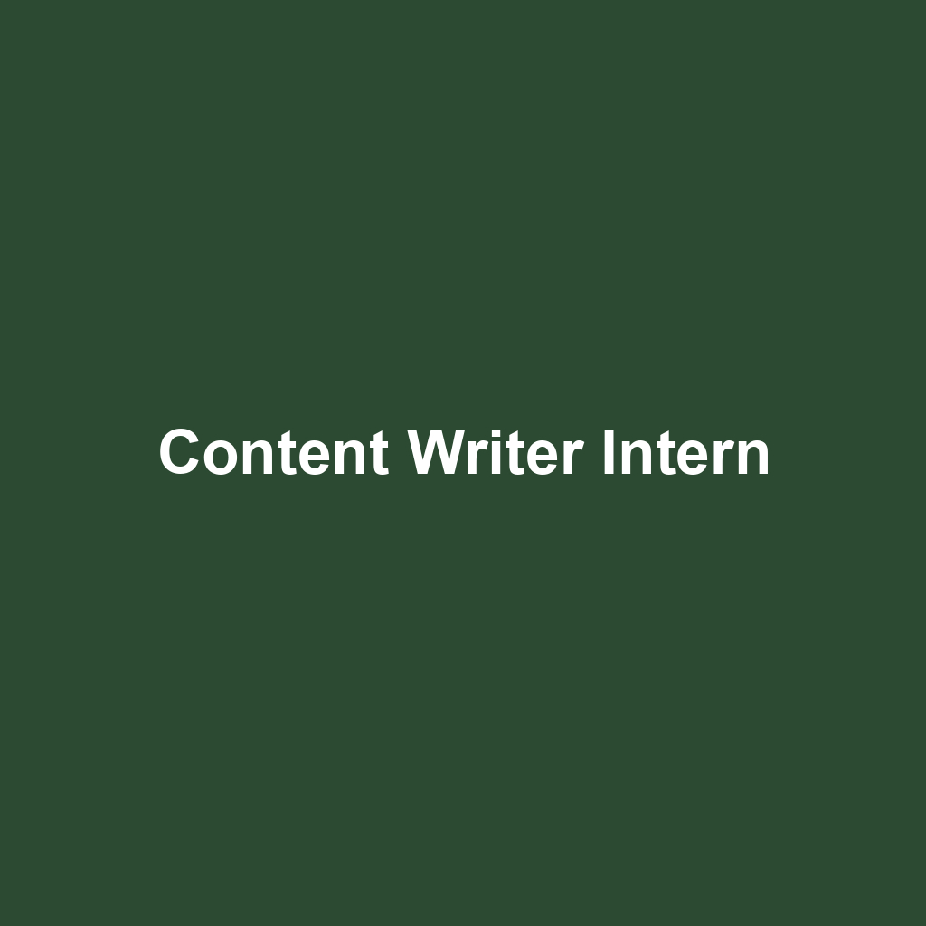 Content Writer Intern