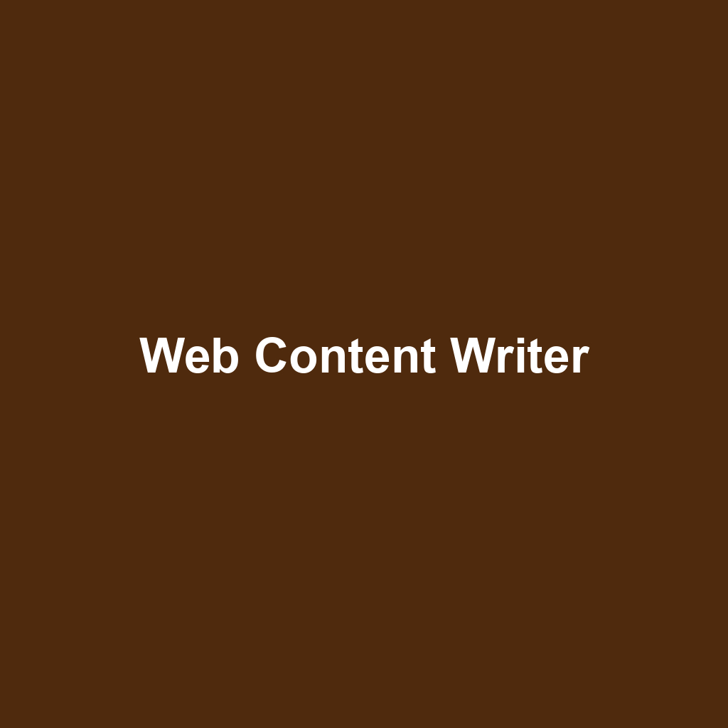 Web Content Writer