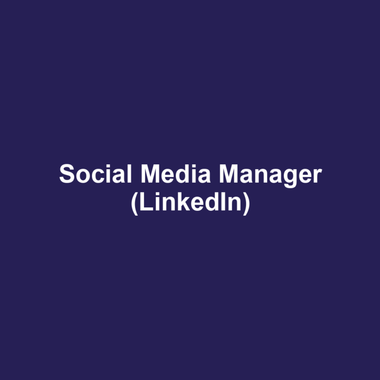 Social Media Manager (LinkedIn)