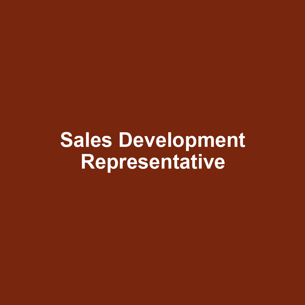 Sales Development Representative