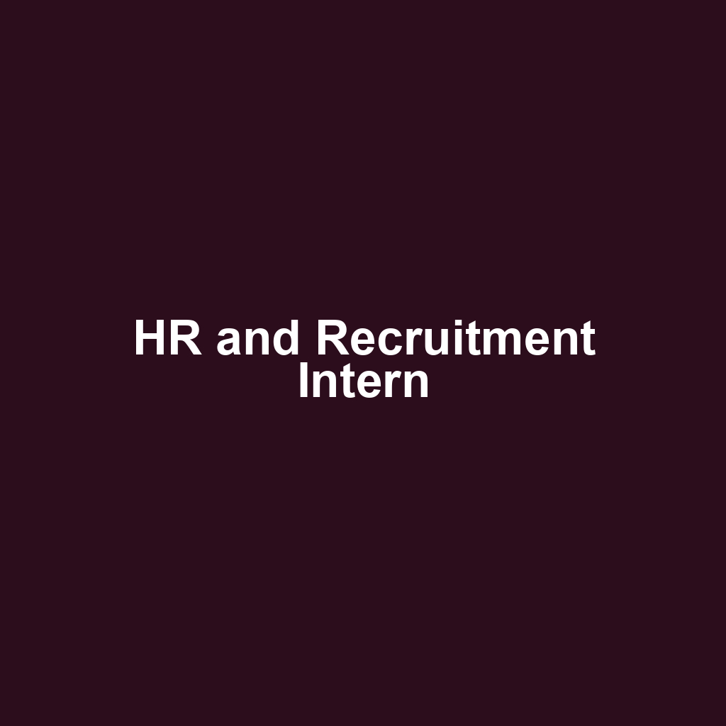 HR and Recruitment Intern