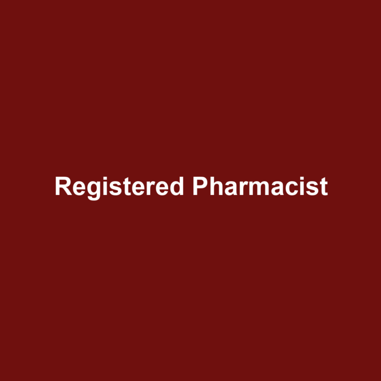 Registered Pharmacist