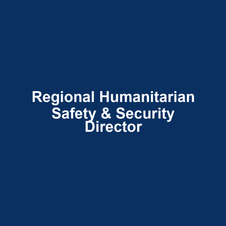 Regional Humanitarian Safety & Security Director