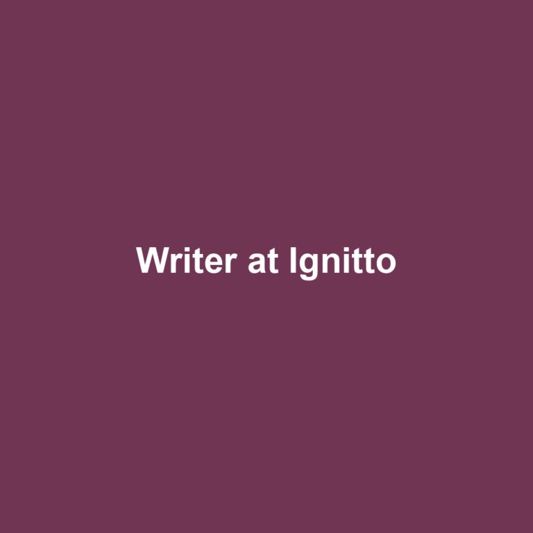 Writer at Ignitto