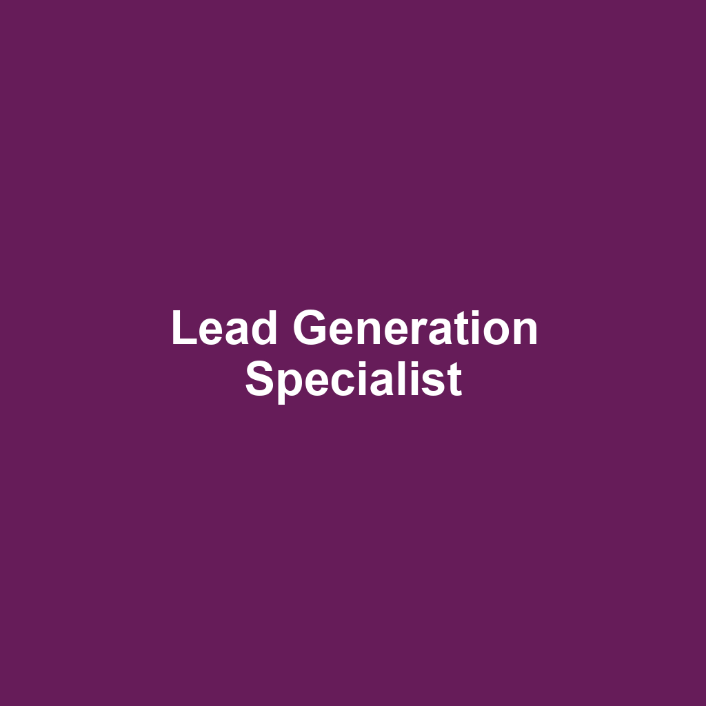 Lead Generation Specialist