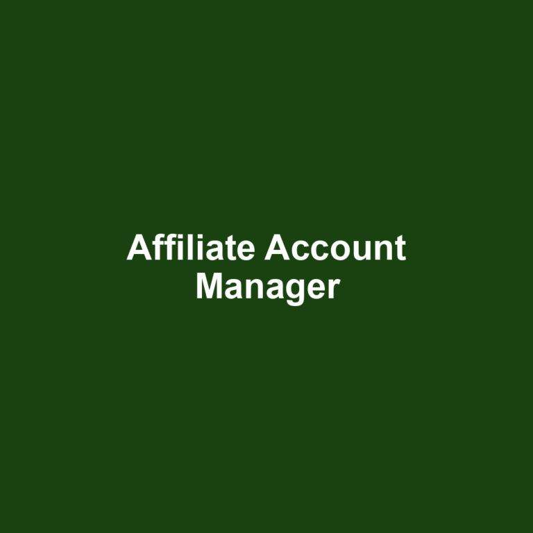 Affiliate Account Manager