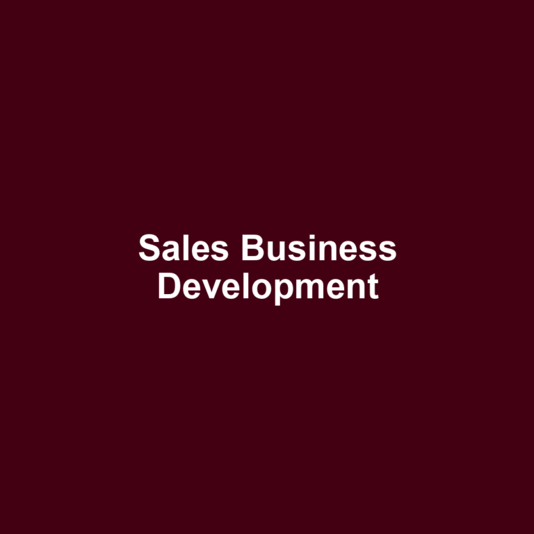 Sales Business Development