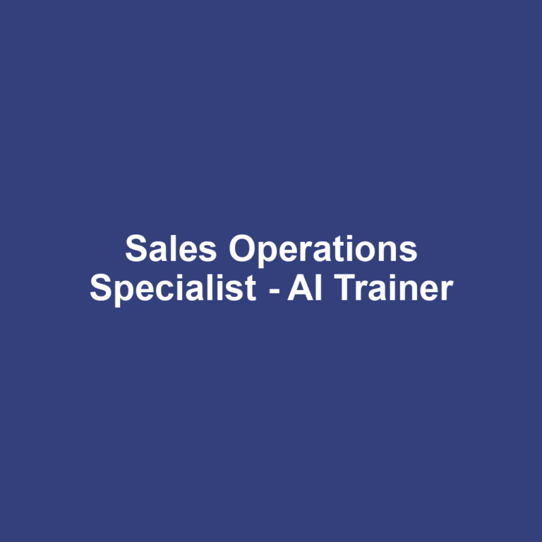 Sales Operations Specialist - AI Trainer