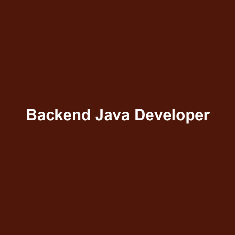 Backend Java Developer