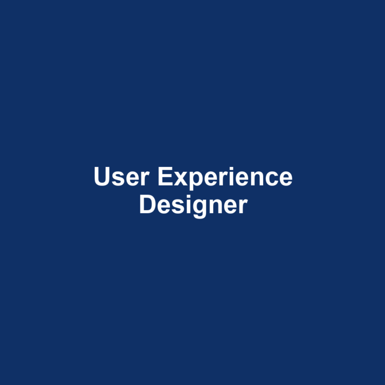 User Experience Designer