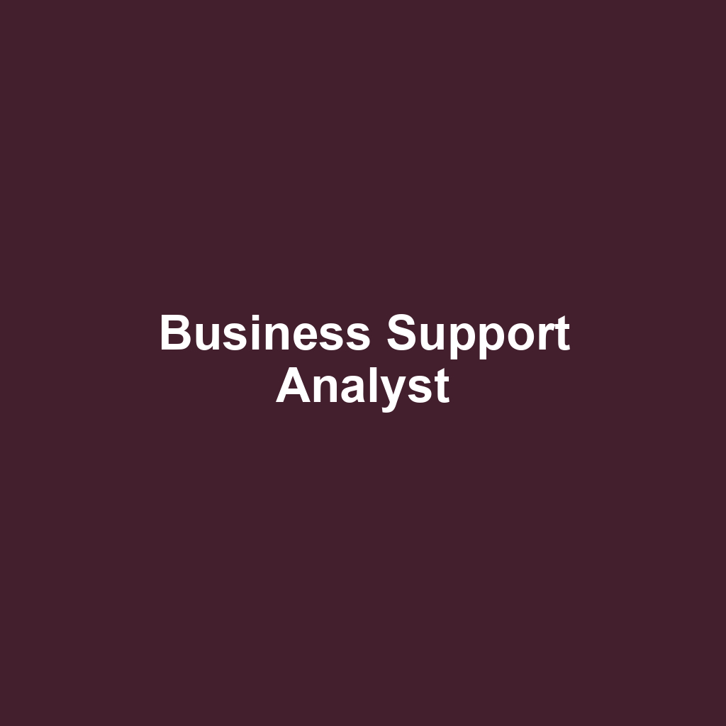 Business Support Analyst