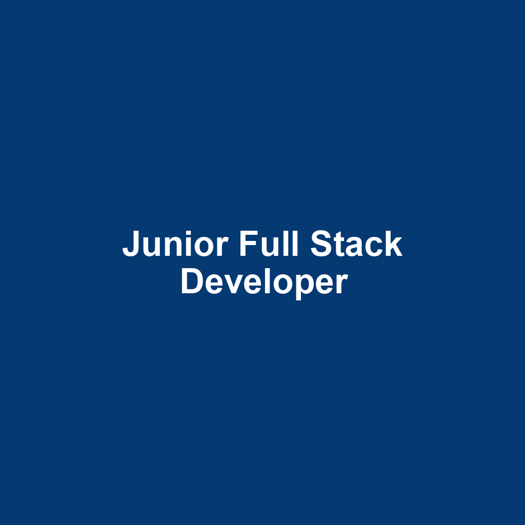 Junior Full Stack Developer