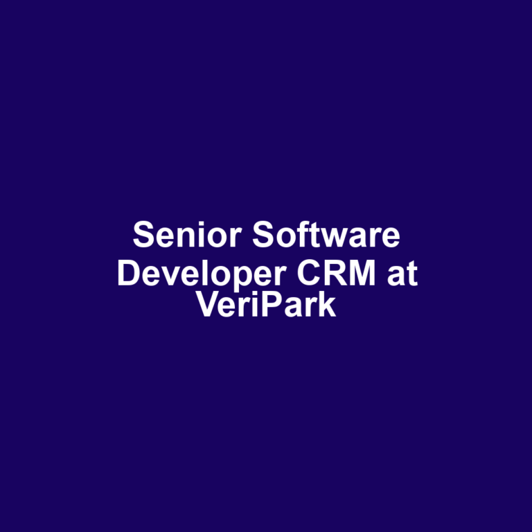 Senior Software Developer CRM at VeriPark