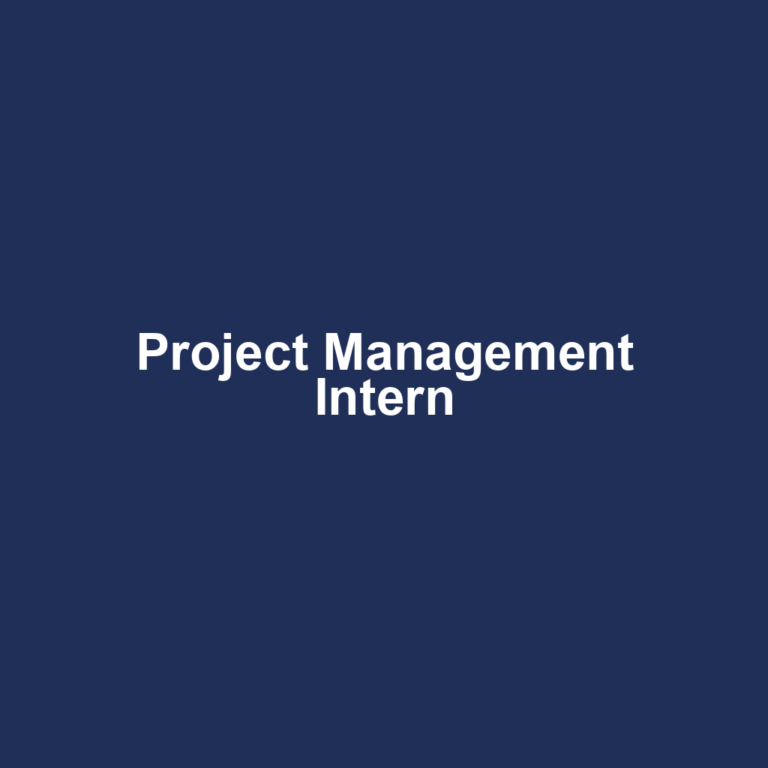 Project Management Intern