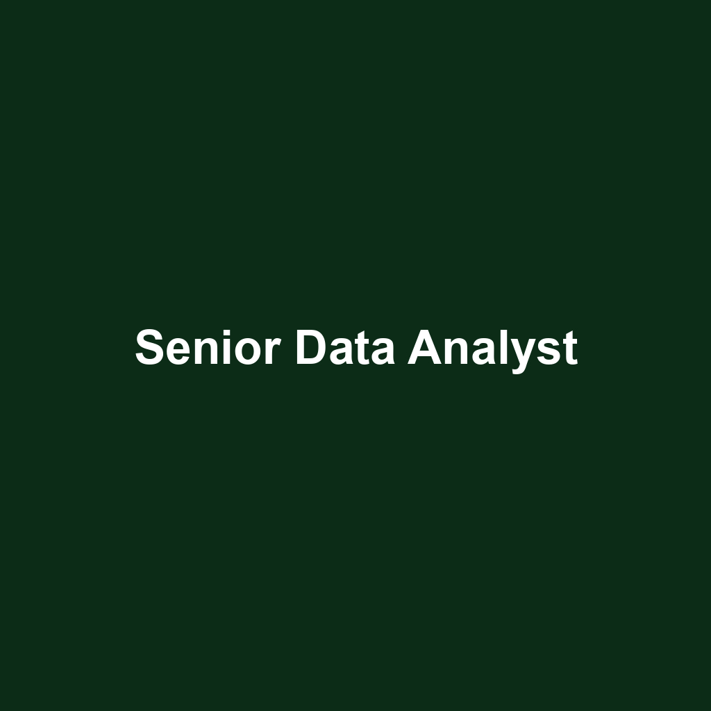 Senior Data Analyst