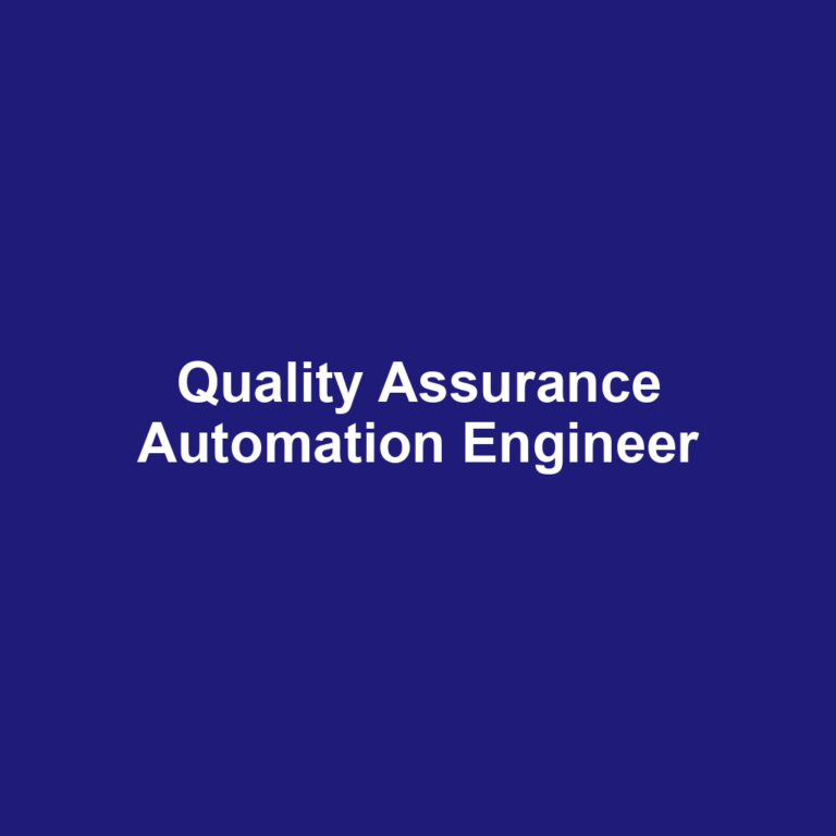 Quality Assurance Automation Engineer