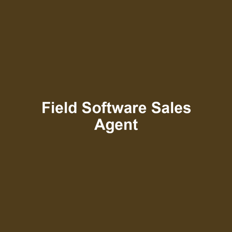 Field Software Sales Agent