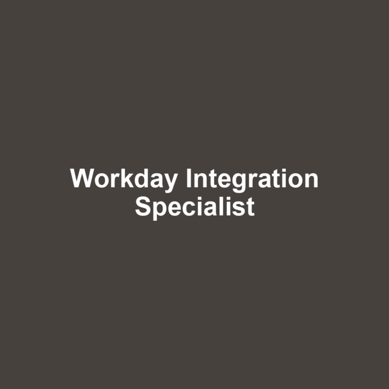 Workday Integration Specialist