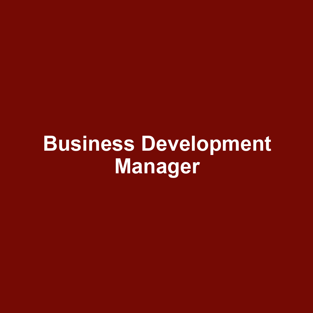 Business Development Manager