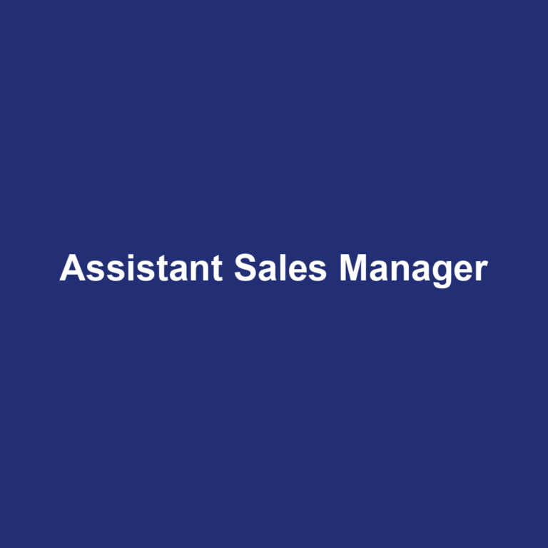 Assistant Sales Manager