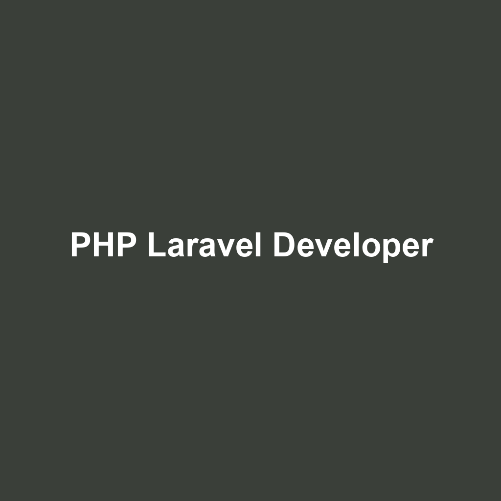 PHP Laravel Developer