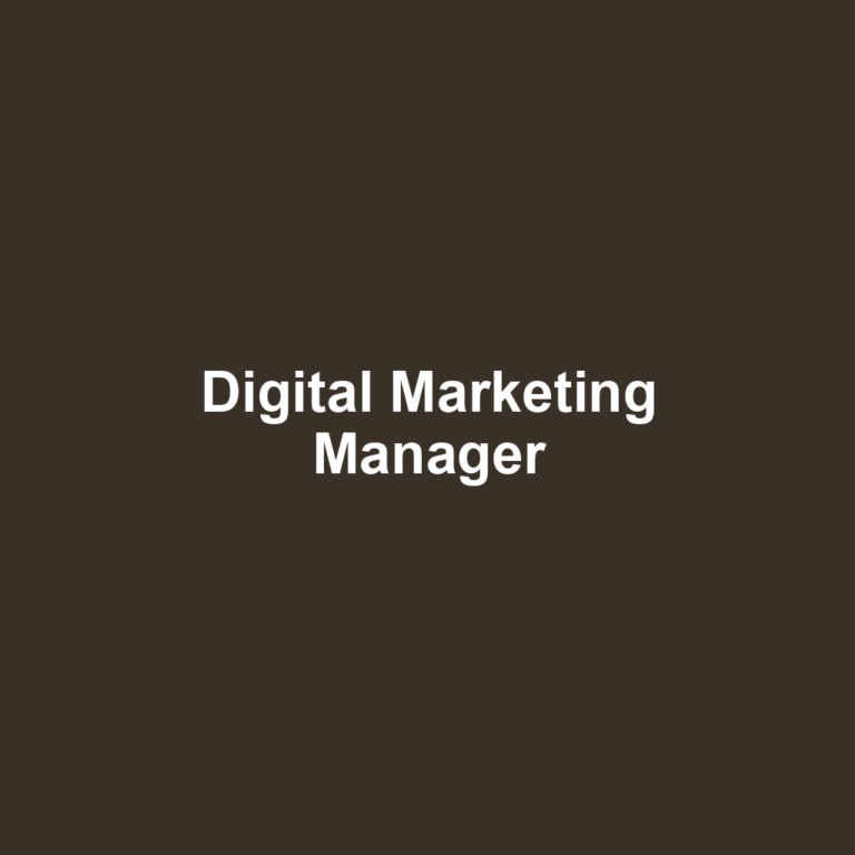 Digital Marketing Manager