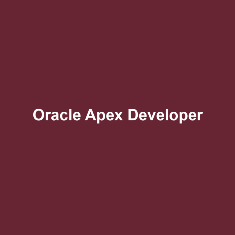 Oracle Apex Developer