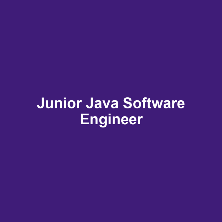 Junior Java Software Engineer