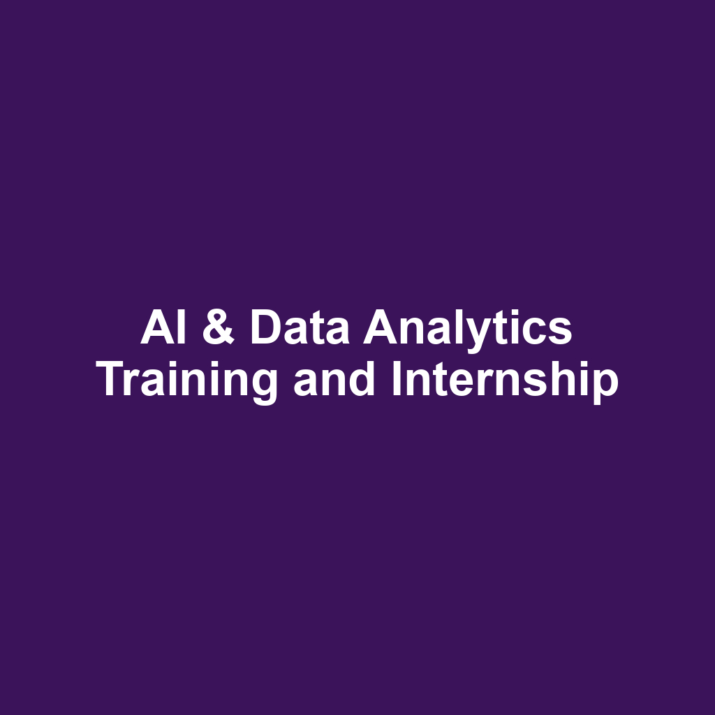 AI & Data Analytics Training and Internship