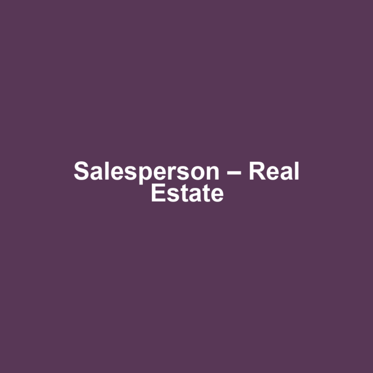 Salesperson – Real Estate