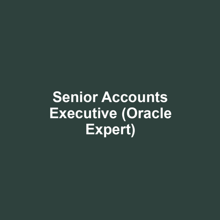 Senior Accounts Executive (Oracle Expert)