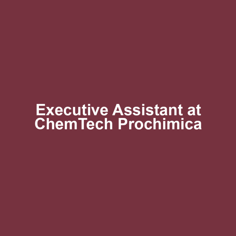 Executive Assistant at ChemTech Prochimica