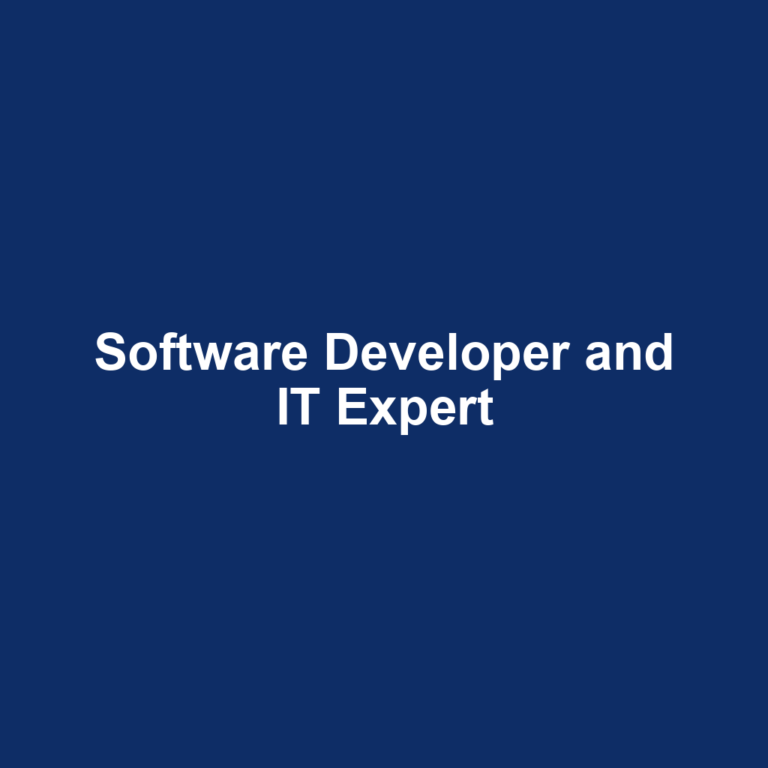 Software Developer and IT Expert