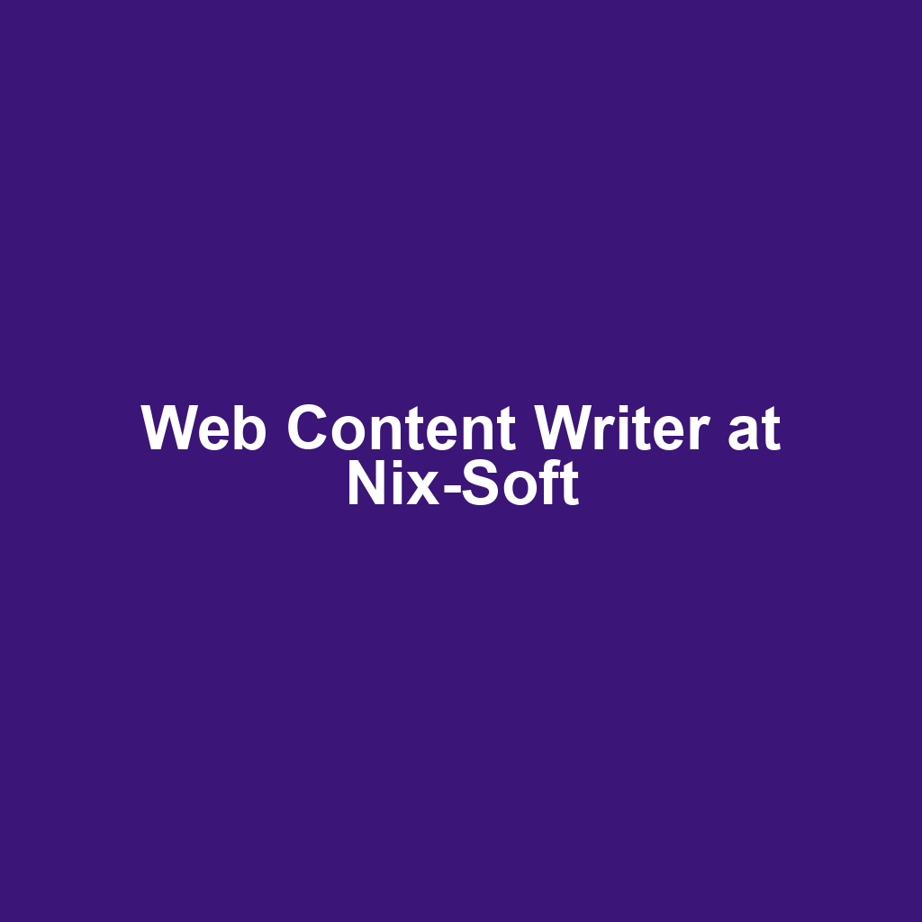 Web Content Writer at Nix-Soft