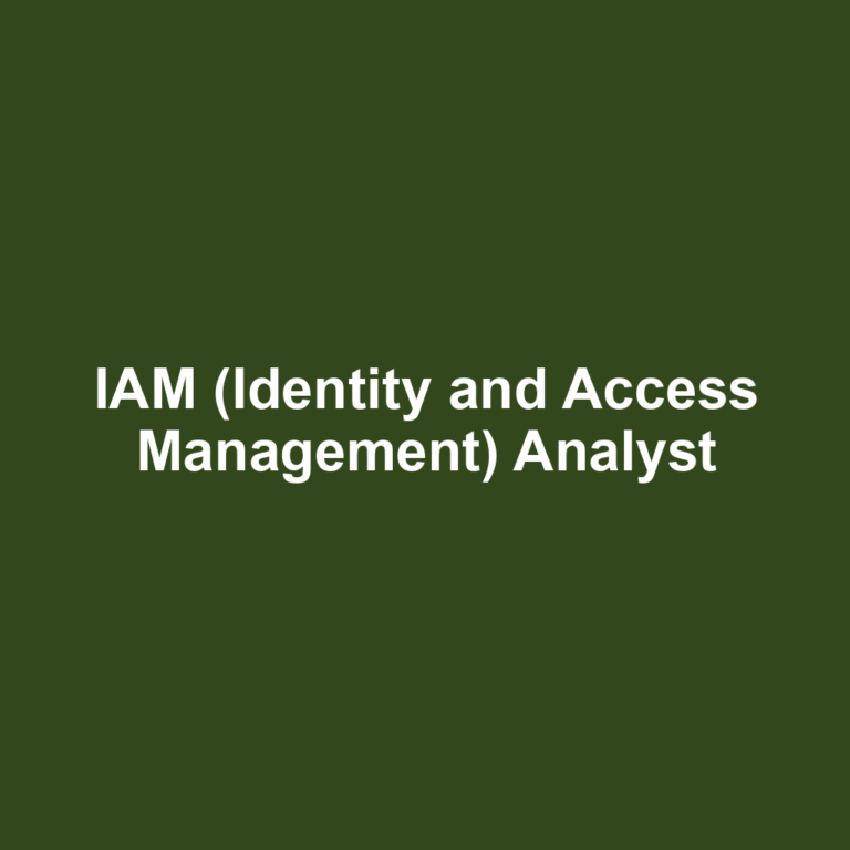 IAM (Identity and Access Management) Analyst