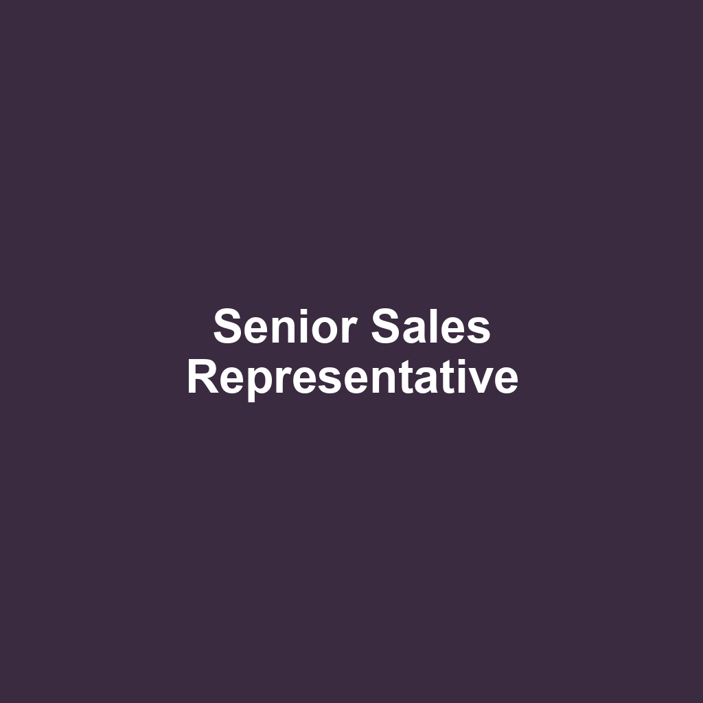 Senior Sales Representative