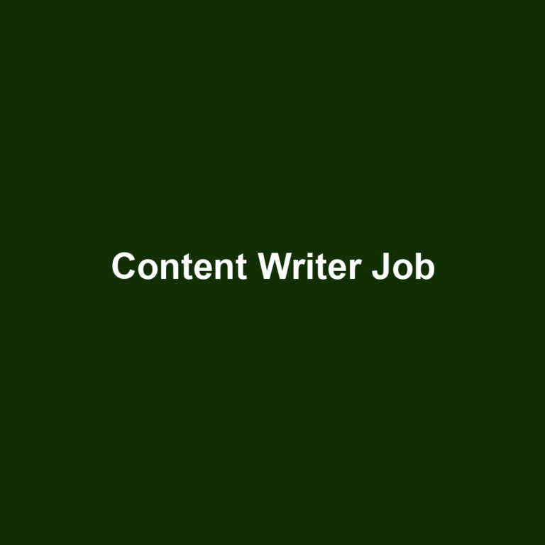 Content Writer Job