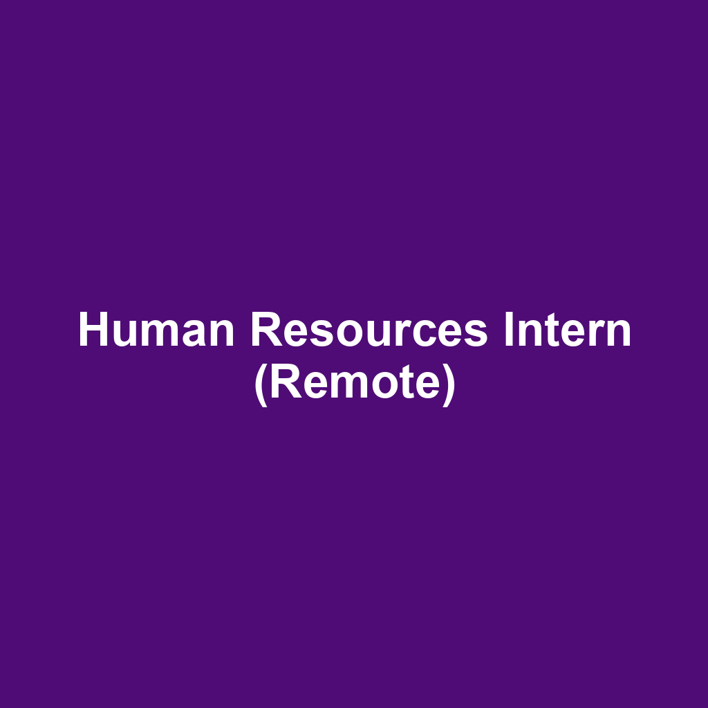 Human Resources Intern (Remote)