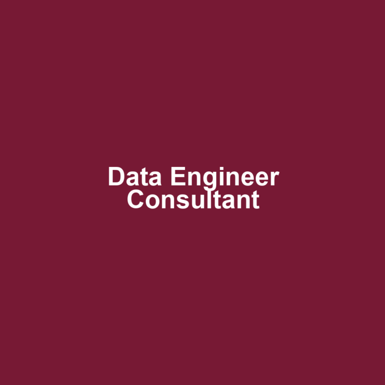 Data Engineer Consultant