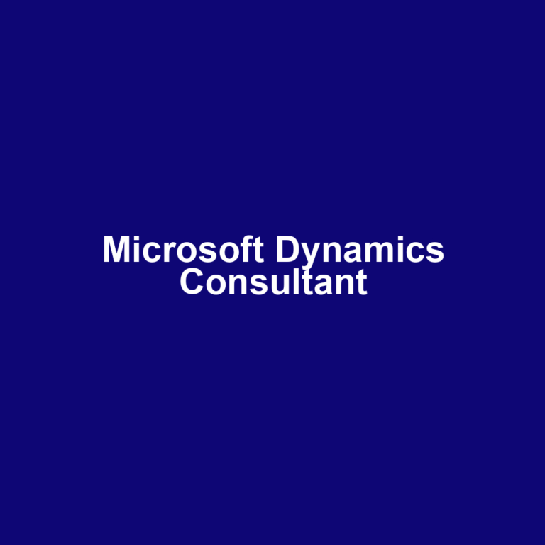 Microsoft Dynamics Consultant