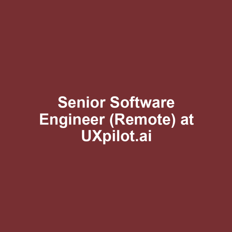 Senior Software Engineer (Remote) at UXpilot.ai