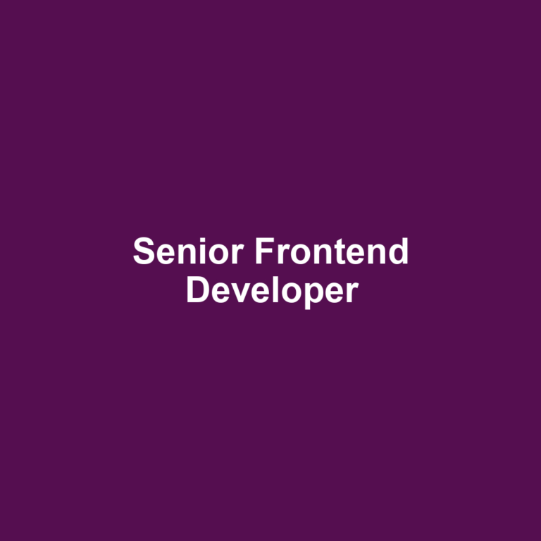 Senior Frontend Developer