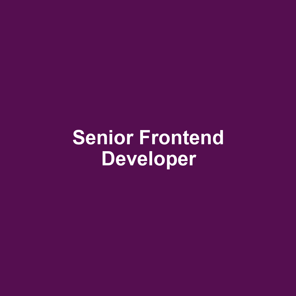 Senior Frontend Developer