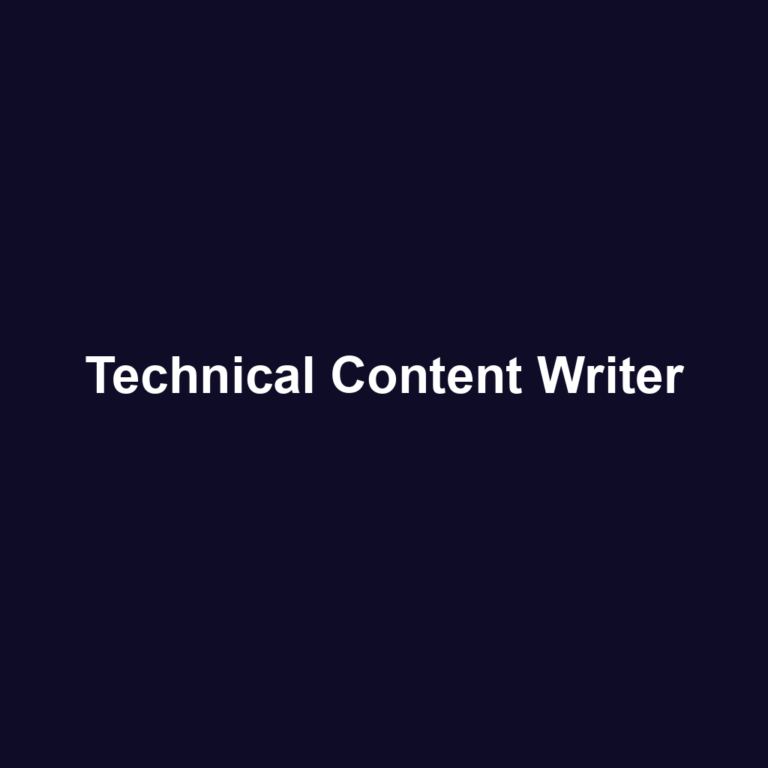 Technical Content Writer