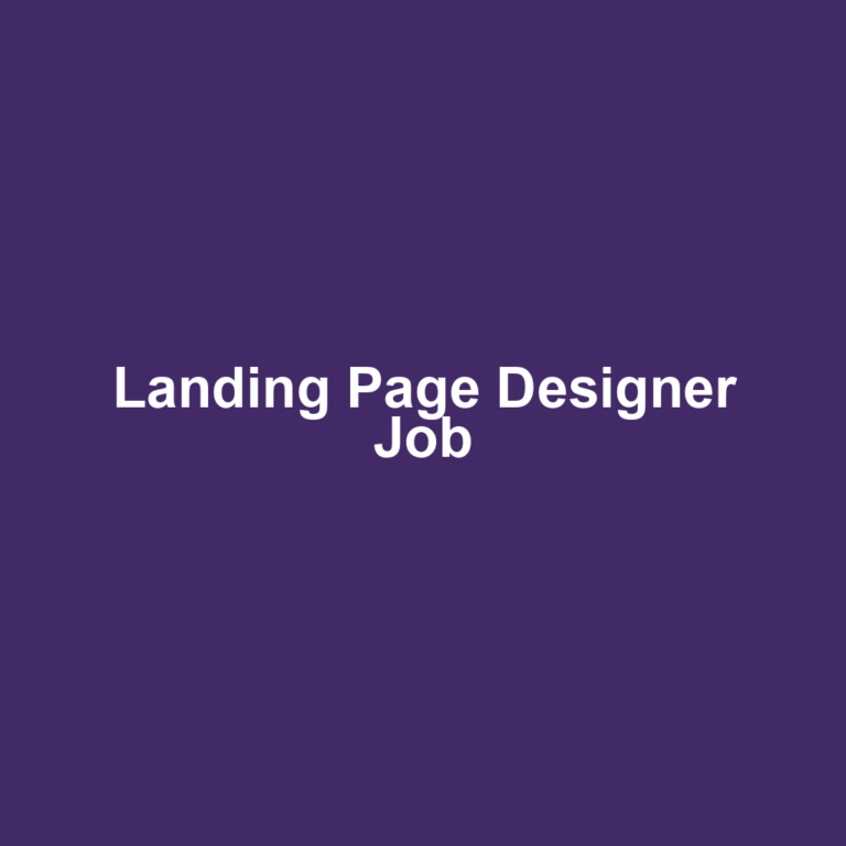 Landing Page Designer Job