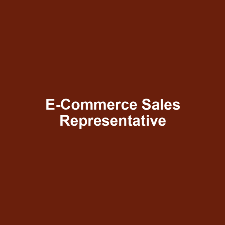 E-Commerce Sales Representative