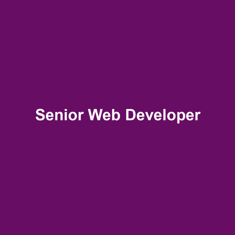 Senior Web Developer