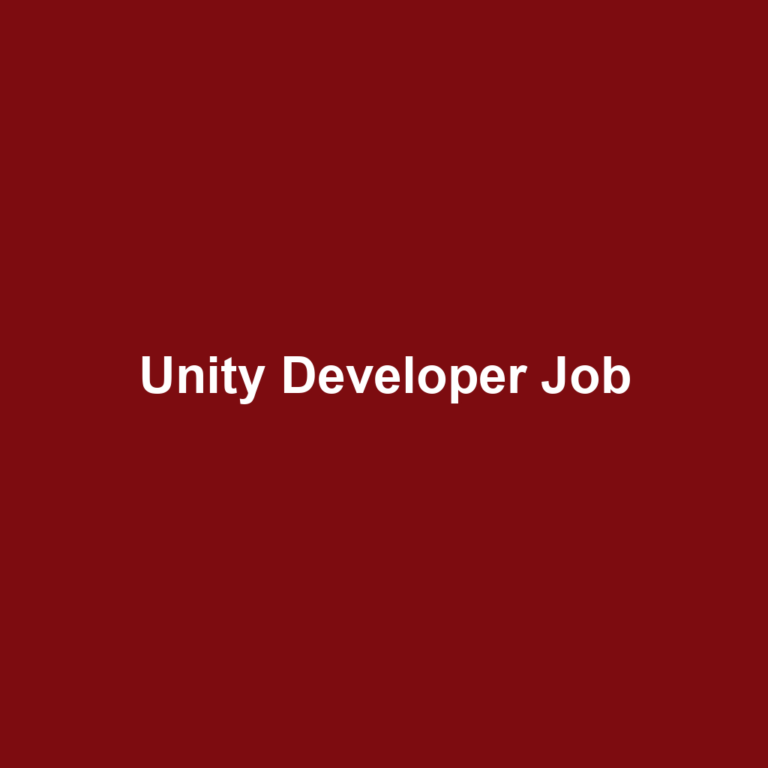 Unity Developer Job