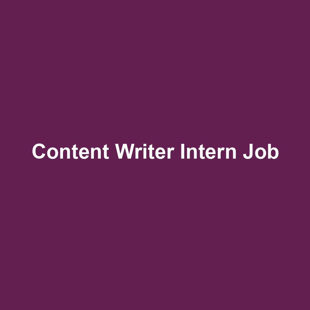 Content Writer Intern Job