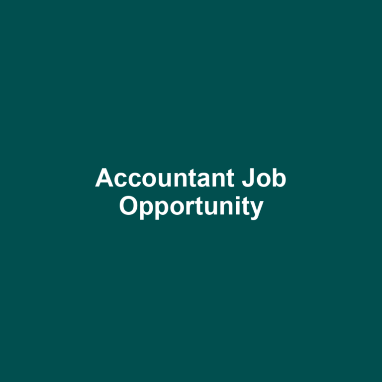 Accountant Job Opportunity